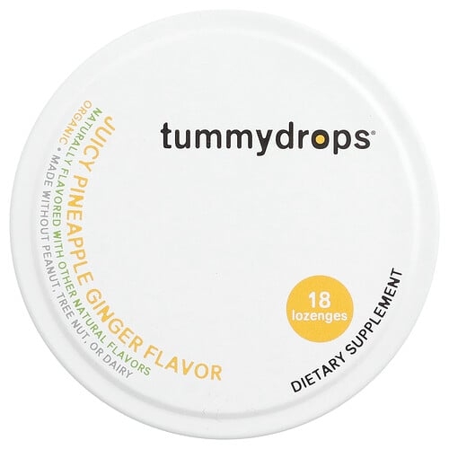 Tummydrops Organic Drops Juicy Pineapple Ginger 18 Lozenges product image