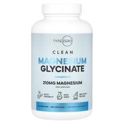 Typezero Clean Magnesium Glycinate 180 Capsules 70 Mg Per Capsule