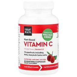 Vibrant Health Plant Based Vitamin C 60 Vegetable Capsules