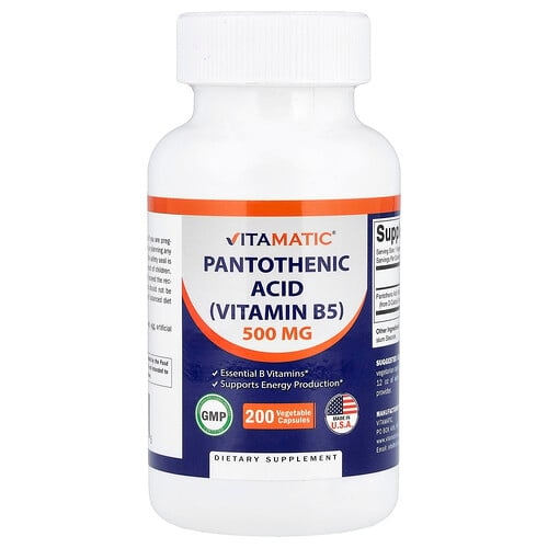 Vitamatic Pantothenic Acid 500 Mg 200 Vegetable Capsules product image