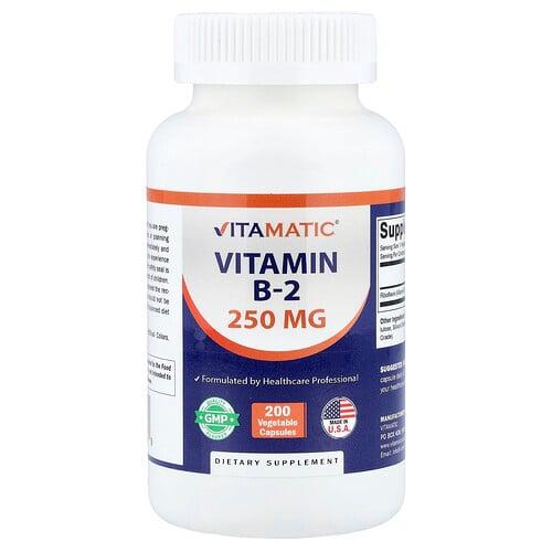 Vitamatic Vitamin B 2 250 Mg 200 Vegetable Capsules product image