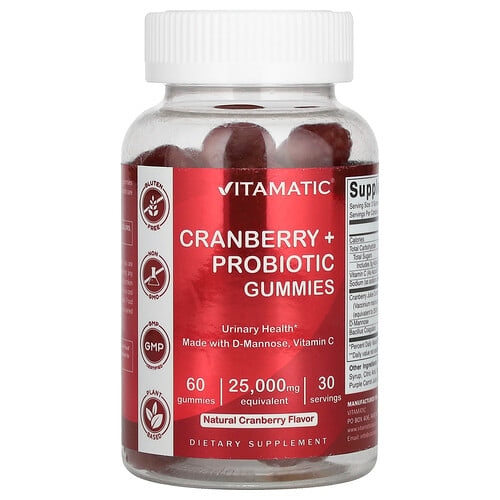 Vitamatic Cranberry Probiotic Gummies Natural Cranberry 60 Gummies product image