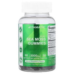 Vitamatic Vegan Sea Moss Gummies Natural Raspberry 60 Gummies