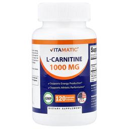 Vitamatic L Carnitine 120 Vegetable Capsules 500 Mg Per Capsule
