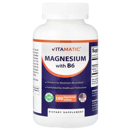 Vitamatic Magnesium With B6 180 Vegetarian Tablets product image