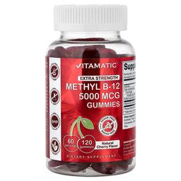 Vitamatic Methyl B 12 Gummies Natural Cherry 120 Gummies 2 500 Mcg Per Gummy