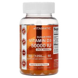 Vitamatic Vitamin D3 Gummies Natural Orange 1 250 Mg 50 000 Iu 60 Gummies