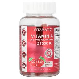 Vitamatic Vitamin A Retinyl Palmitate Natural Strawberry 25 000 Iu 120 Gummies