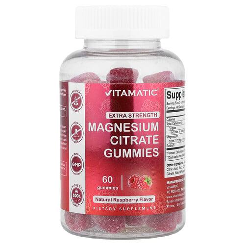 Vitamatic Magnesium Citrate Gummies Natural Raspberry 60 Gummies product image