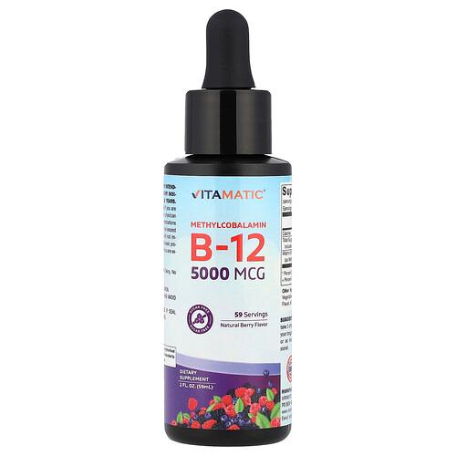 Vitamatic Methylcobalamin B12 Natural Berry 5 000 Mcg 2 Fl Oz 59 Ml product image