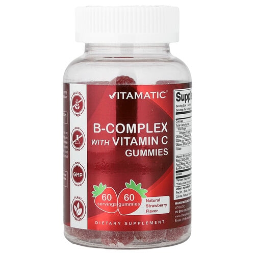 Vitamatic B Complex With Vitamin C Gummies Natural Strawberry 60 Gummies product image