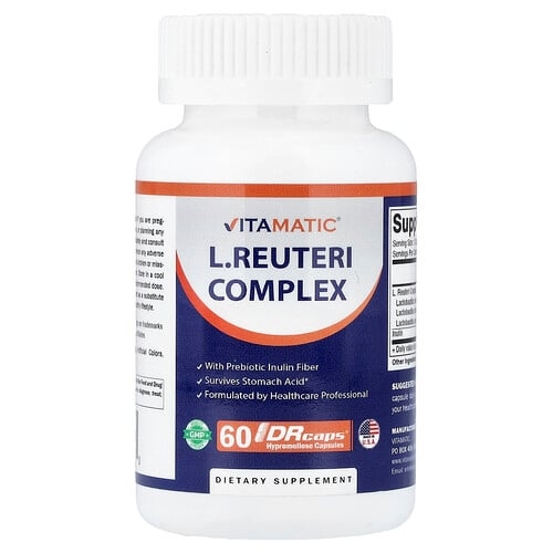 Vitamatic L Reuteri Complex 60 Drcaps Hypromellose Capsules product image