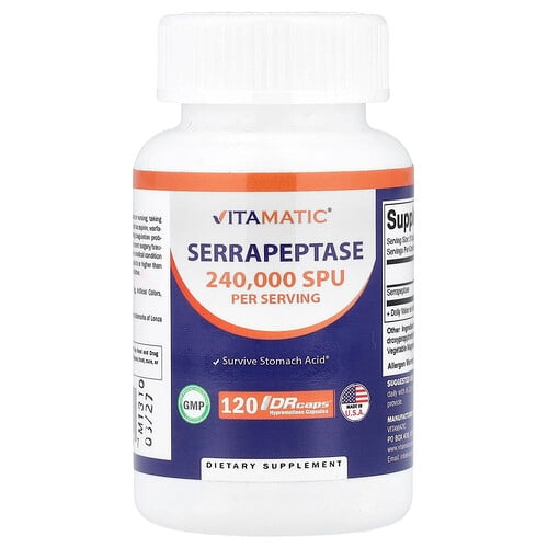 Vitamatic Serrapeptase 120 Drcaps Hypromellose Capsules 120 000 Spu Per Capsule product image