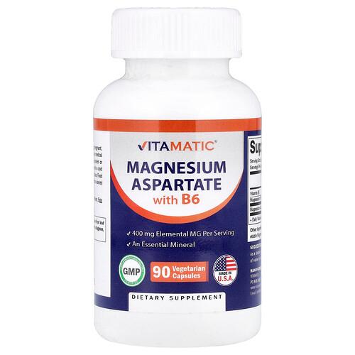 Vitamatic Magnesium Aspartate With B6 90 Vegetarian Capsules product image