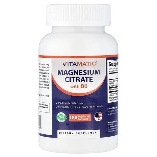 Vitamatic Magnesium Citrate With B6 180 Vegetarian Capsules product image
