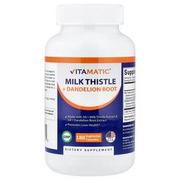 Vitamatic Milk Thistle Dandelion Root 180 Vegetarian Capsules
