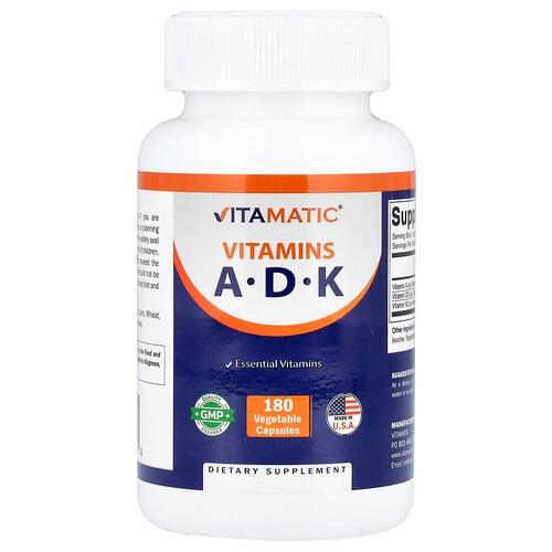 Vitamatic Vitamins A D K 180 Vegetable Capsules product image