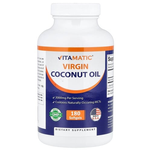 Vitamatic Virgin Coconut Oil 180 Softgels 1 000 Mg Per Softgel product image
