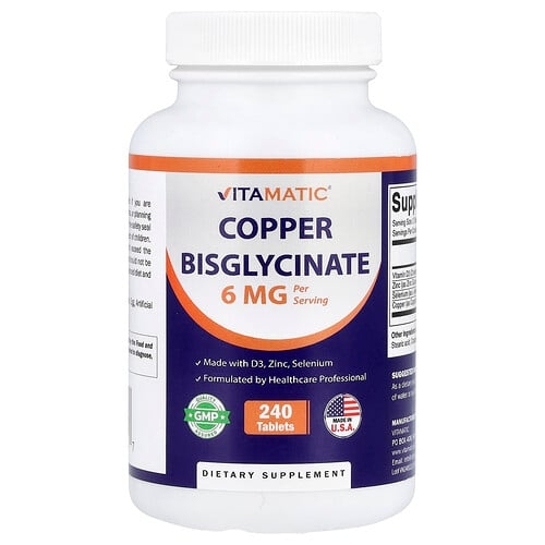 Vitamatic Copper Bisglycinate 240 Tablets product image