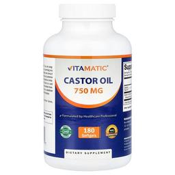 Vitamatic Castor Oil 750 Mg 180 Softgels