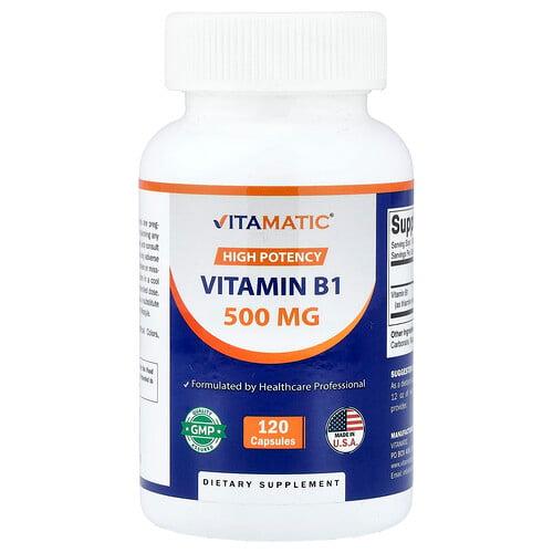 Vitamatic Vitamin B1 500 Mg 120 Capsules product image