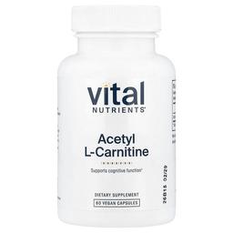 Vital Nutrients Acetyl L Carnitine 60 Vegan Capsules 500 Mg Per Capsule