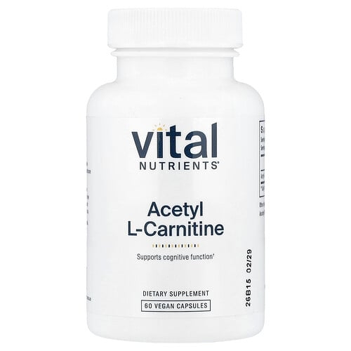 Vital Nutrients Acetyl L Carnitine 60 Vegan Capsules 500 Mg Per Capsule product image
