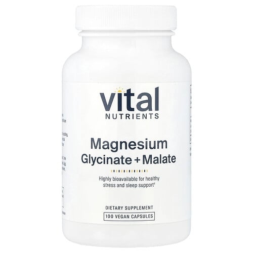 Vital Nutrients Magnesium Glycinate Malate 100 Vegan Capsules 120 Mg Per Capsule product image