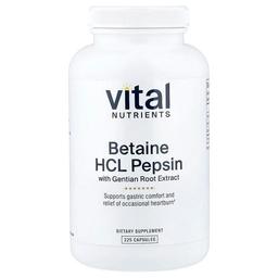 Vital Nutrients Betaine Hcl Pepsin With Gentian Root Extract 225 Capsules