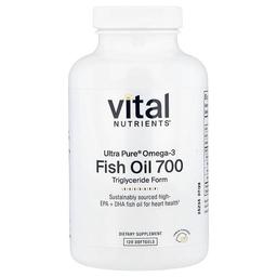 Vital Nutrients Ultra Pure Omega 3 Fish Oil 700 Lemon 120 Softgels