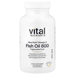 Vital Nutrients Ultra Pure Omega 3 Fish Oil 800 Lemon 90 Softgels