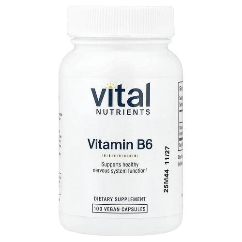 Vital Nutrients Vitamin B6 100 Vegan Capsules 100 Mg Per Capsule product image