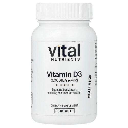 Vital Nutrients Vitamin D3 90 Capsules 50 Mcg 2 000 Iu Per Capsule product image