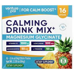 Venture Pal Calming Drink Mix Magnesium Glycinate Pineapple 16 Stick Packs 0 14 Oz 4 G Each