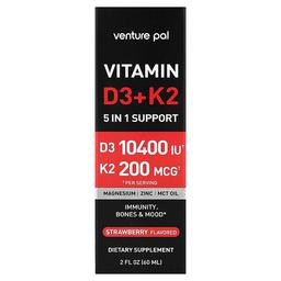 Venture Pal Vitamin D3 K2 Strawberry 2 Fl Oz 60 Ml