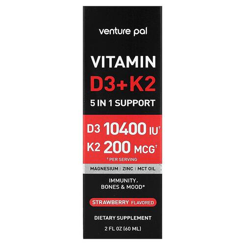 Venture Pal Vitamin D3 K2 Strawberry 2 Fl Oz 60 Ml product image