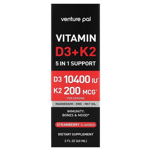 Venture Pal Vitamin D3 K2 Strawberry 2 Fl Oz 60 Ml product image