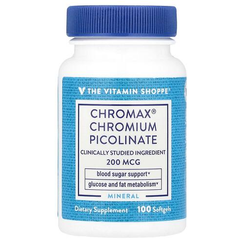 더 비타민 샵 The Vitamin Shoppe, Chromax® 피콜린산크로뮴, 200mcg, 소프트젤 100정 product image