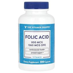 The Vitamin Shoppe Folic Acid 800 Mcg 300 Capsules