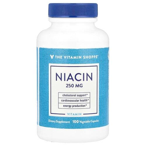 The Vitamin Shoppe Niacin 250 Mg 100 Vegetable Capsules product image