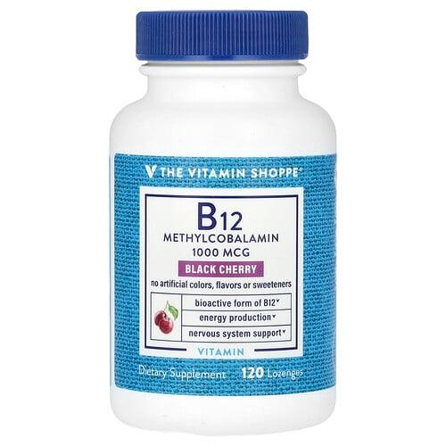 The Vitamin Shoppe B12 Black Cherry 1 000 Mcg 120 Lozenges product image