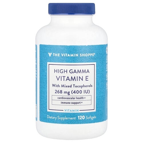 The Vitamin Shoppe High Gamma Vitamin E With Mixed Tocopherols 120 Softgels product image
