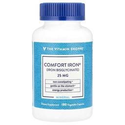 The Vitamin Shoppe Comfort Iron 25 Mg 180 Vegetable Capsules