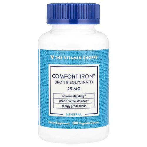 The Vitamin Shoppe Comfort Iron 25 Mg 180 Vegetable Capsules product image