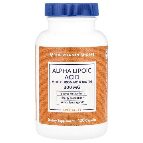 The Vitamin Shoppe Alpha Lipoic Acid With Chromax Biotin 120 Capsules product image