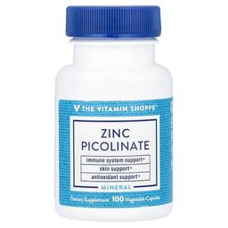 The Vitamin Shoppe Zinc Picolinate 100 Vegetable Capsules 22 Mg Per Capsule