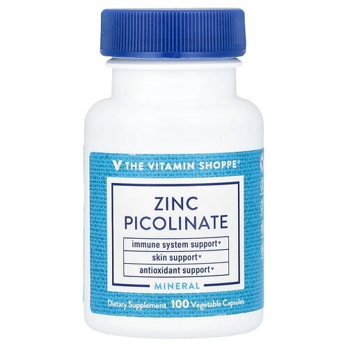 The Vitamin Shoppe Zinc Picolinate 100 Vegetable Capsules 22 Mg Per Capsule product image