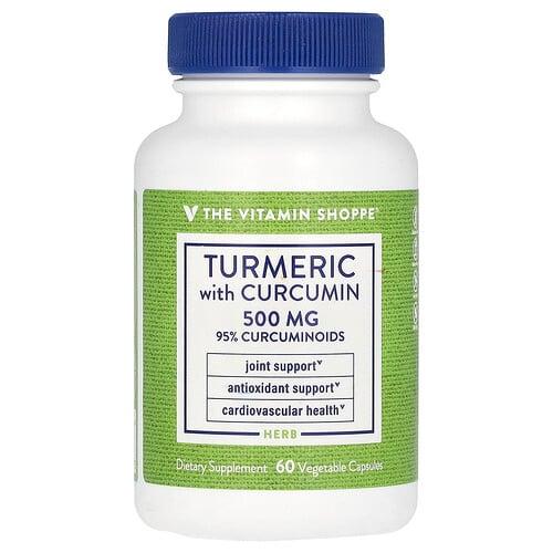 The Vitamin Shoppe Turmeric With Curcumin 500 Mg 60 Vegetable Capsules product image