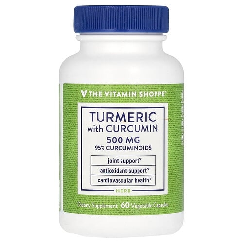 The Vitamin Shoppe Turmeric With Curcumin 500 Mg 60 Vegetable Capsules product image