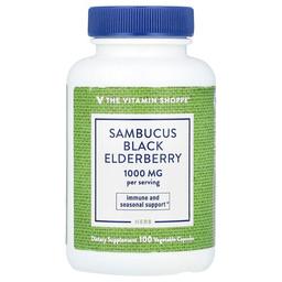 The Vitamin Shoppe Sambucus Black Elderberry 100 Vegetable Capsules 500 Mg Per Capsule